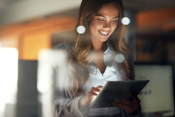 Women on tablet