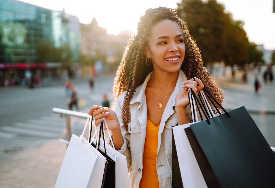 woman with shopping bags