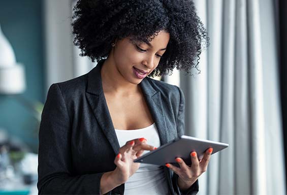 woman using a tablet